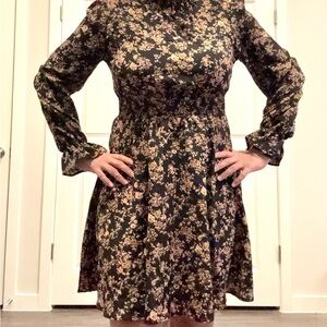 SHEIN Black Floral Dress
